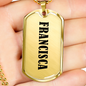 Francisca v01 - 18k Gold Finished Luxury Dog Tag Necklace