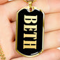 Beth v02 - 18k Gold Finished Luxury Dog Tag Necklace