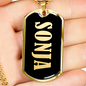 Sonja v02 - 18k Gold Finished Luxury Dog Tag Necklace