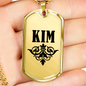 Kim v01a - 18k Gold Finished Luxury Dog Tag Necklace