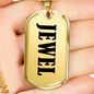 Jewel v01 - 18k Gold Finished Luxury Dog Tag Necklace