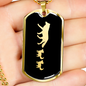 Mama Wolf With 2 Pups v2 - 18k Gold Finished Luxury Dog Tag Necklace