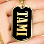 Tami v02 - 18k Gold Finished Luxury Dog Tag Necklace