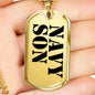 Navy Son - 18k Gold Finished Luxury Dog Tag Necklace