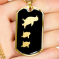 Mama Penguin With 2 Chicks v2 - 18k Gold Finished Luxury Dog Tag Necklace