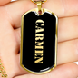 Carmen v2 - 18k Gold Finished Luxury Dog Tag Necklace