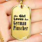 German Pinscher - 18k Gold Finished Luxury Dog Tag Necklace