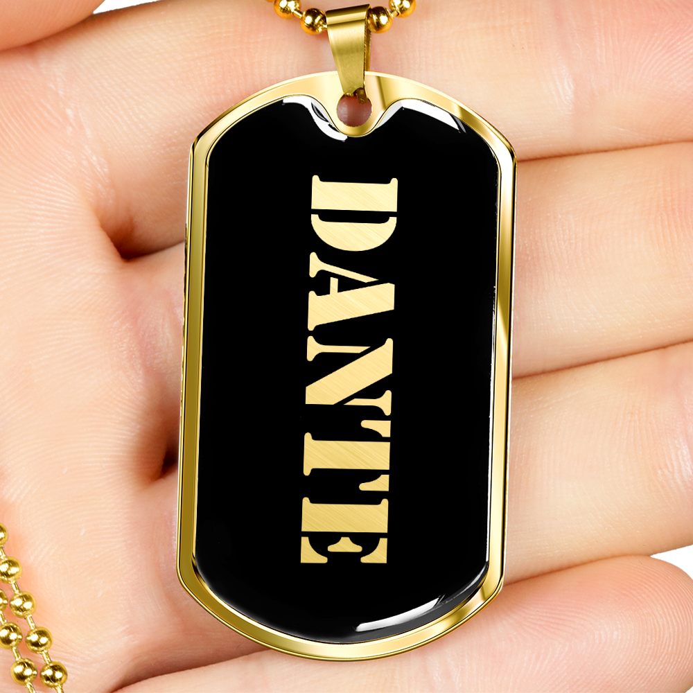 Dante v2 - 18k Gold Finished Luxury Dog Tag Necklace