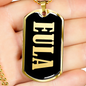 Eula v02 - 18k Gold Finished Luxury Dog Tag Necklace