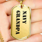 Navy Grandpa - 18k Gold Finished Luxury Dog Tag Necklace