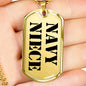 Navy Niece - 18k Gold Finished Luxury Dog Tag Necklace