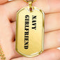 Navy Girlfriend - 18k Gold Finished Luxury Dog Tag Necklace