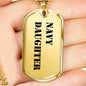 Navy Daughter - 18k Gold Finished Luxury Dog Tag Necklace