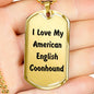 Love My American English Coonhound v4 - 18k Gold Finished Luxury Dog Tag Necklace