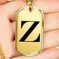 Initial Z v1a - 18k Gold Finished Luxury Dog Tag Necklace