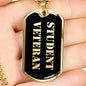 Student Veteran v2 - 18k Gold Finished Luxury Dog Tag Necklace