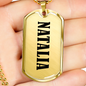Natalia v01 - 18k Gold Finished Luxury Dog Tag Necklace
