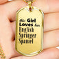 English Springer Spaniel - 18k Gold Finished Luxury Dog Tag Necklace
