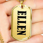 Ellen v01 - 18k Gold Finished Luxury Dog Tag Necklace