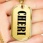 Cheri v01 - 18k Gold Finished Luxury Dog Tag Necklace