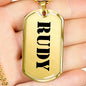 Rudy - 18k Gold Finished Luxury Dog Tag Necklace