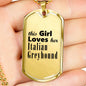 Italian Greyhound - 18k Gold Finished Luxury Dog Tag Necklace