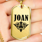 Joan v01a - 18k Gold Finished Luxury Dog Tag Necklace