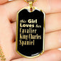 Cavalier King Charles Spaniel v2 - 18k Gold Finished Luxury Dog Tag Necklace