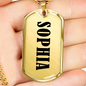 Sophia v01 - 18k Gold Finished Luxury Dog Tag Necklace