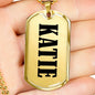 Katie v01 - 18k Gold Finished Luxury Dog Tag Necklace