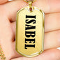 Isabel v01 - 18k Gold Finished Luxury Dog Tag Necklace