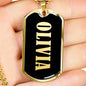 Olivia v02 - 18k Gold Finished Luxury Dog Tag Necklace