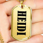 Heidi v01 - 18k Gold Finished Luxury Dog Tag Necklace