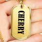 Cherry v01 - 18k Gold Finished Luxury Dog Tag Necklace