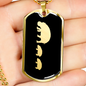 Mama Hippo With 2 Calves v2 - 18k Gold Finished Luxury Dog Tag Necklace