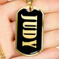 Judy v02 - 18k Gold Finished Luxury Dog Tag Necklace