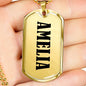 Amelia v01 - 18k Gold Finished Luxury Dog Tag Necklace