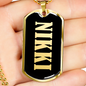 Nikki v02 - 18k Gold Finished Luxury Dog Tag Necklace