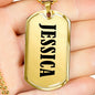 Jessica v01 - 18k Gold Finished Luxury Dog Tag Necklace