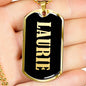 Laurie v02 - 18k Gold Finished Luxury Dog Tag Necklace