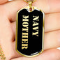 Navy Mother v2 - 18k Gold Finished Luxury Dog Tag Necklace