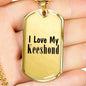 Love My Keeshond - 18k Gold Finished Luxury Dog Tag Necklace