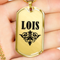 Lois v01a - 18k Gold Finished Luxury Dog Tag Necklace