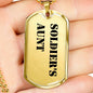 Soldier's Aunt - 18k Gold Finished Luxury Dog Tag Necklace