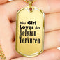 Belgian Tervuren - 18k Gold Finished Luxury Dog Tag Necklace