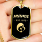 Mama, Est. 1970 v2 - 18k Gold Finished Luxury Dog Tag Necklace