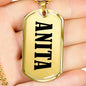 Anita v01 - 18k Gold Finished Luxury Dog Tag Necklace