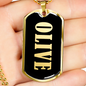 Olive v02 - 18k Gold Finished Luxury Dog Tag Necklace