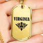 Virginia v01a - 18k Gold Finished Luxury Dog Tag Necklace