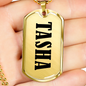 Tasha v01 - 18k Gold Finished Luxury Dog Tag Necklace